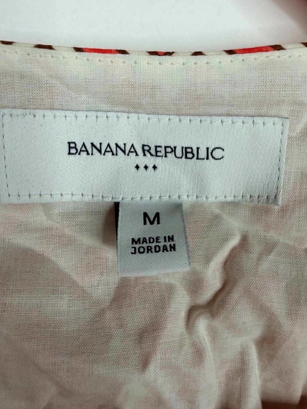2/$30 Banana Republic Wrap Voile Top Orange Geo Medium #A2518 - Picture 8 of 11